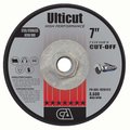 Continental Abrasives 7" x 1/4" x 5/8-11" Ulticut T27 Depressed Center Grinding Wheel AU5-10701472